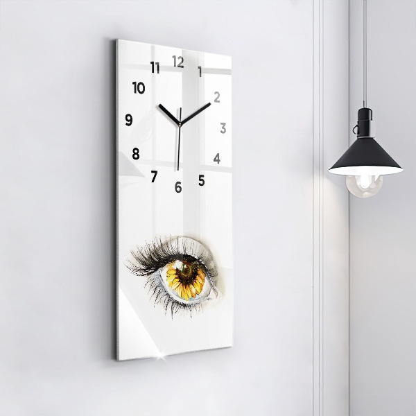 Horloge rectangulaire verticale 'Fleur de tournesol dans l''œil'