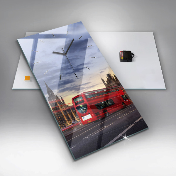 Horloge rectangulaire verticale Bus rouge de Londres