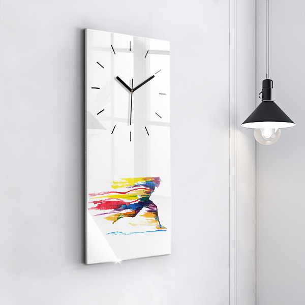 Horloge rectangulaire verticale Illustration du coureur