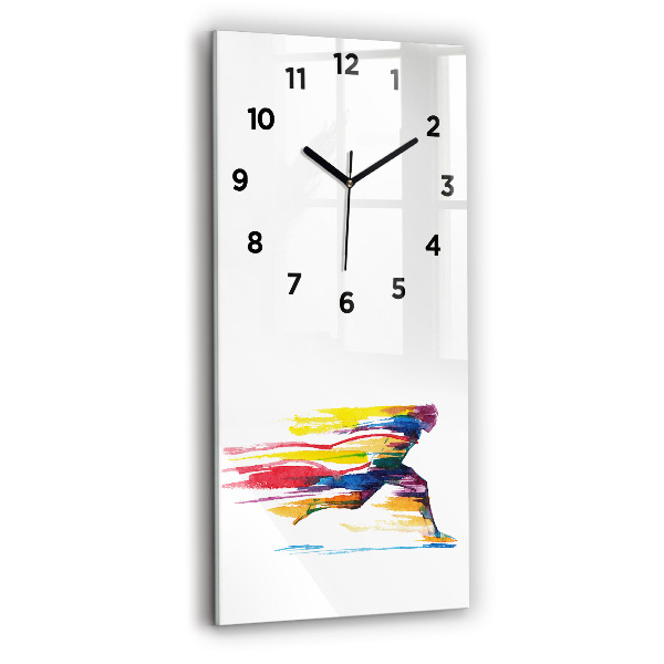 Horloge rectangulaire verticale Illustration du coureur