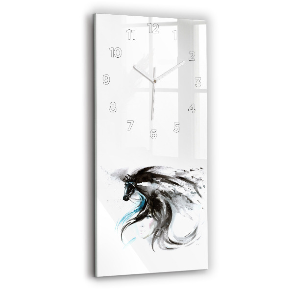 Horloge rectangulaire verticale Cheval et femme abstraits
