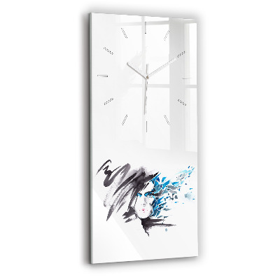 Horloge rectangulaire verticale Visage de femme abstrait