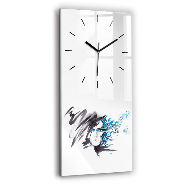 Horloge rectangulaire verticale Visage de femme abstrait