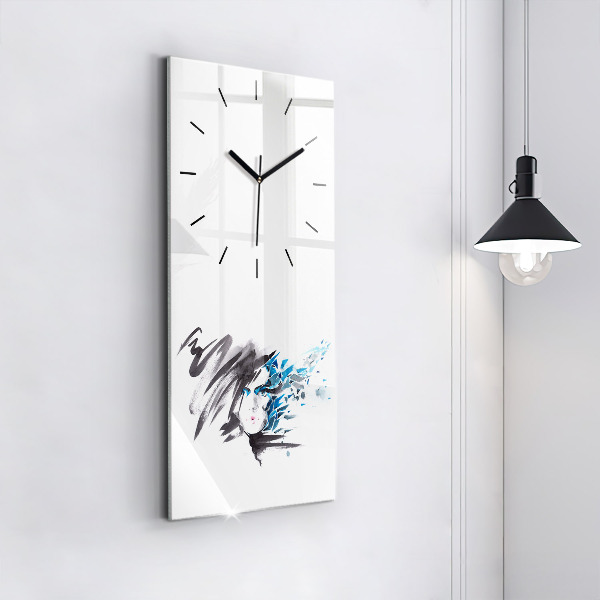 Horloge rectangulaire verticale Visage de femme abstrait