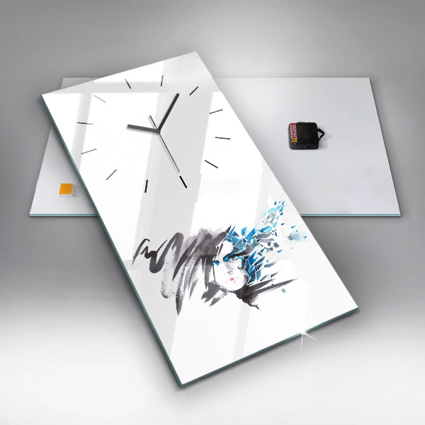 Horloge rectangulaire verticale Visage de femme abstrait