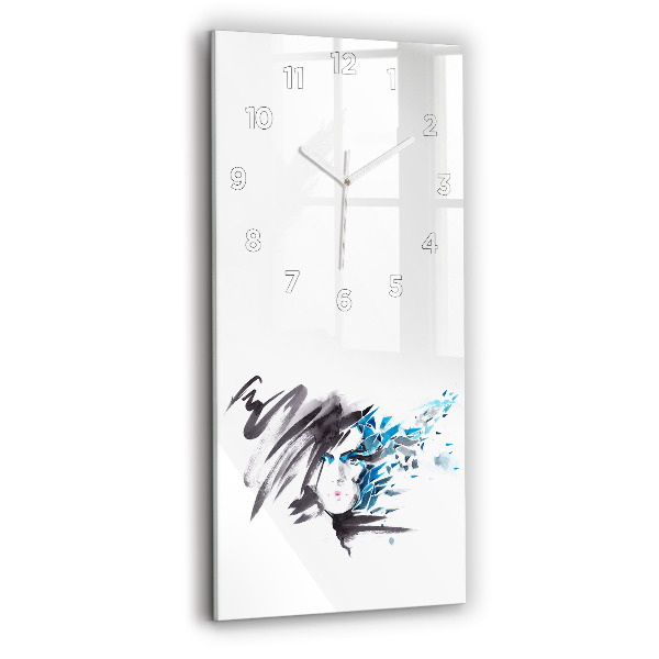 Horloge rectangulaire verticale Visage de femme abstrait