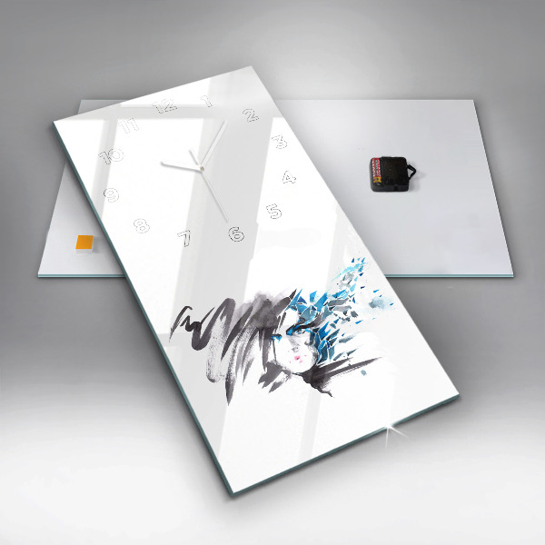 Horloge rectangulaire verticale Visage de femme abstrait