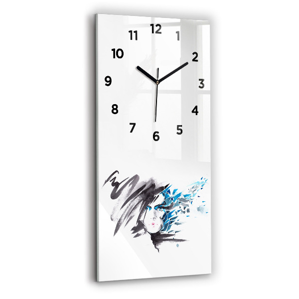 Horloge rectangulaire verticale Visage de femme abstrait