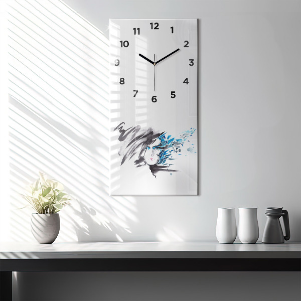 Horloge rectangulaire verticale Visage de femme abstrait