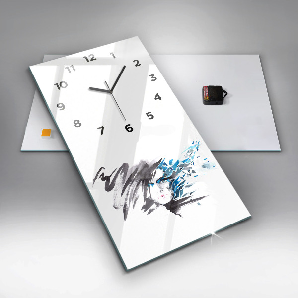 Horloge rectangulaire verticale Visage de femme abstrait