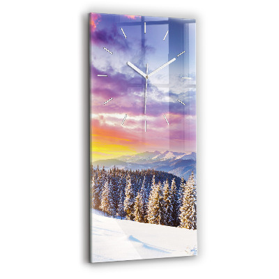 Horloge rectangulaire verticale 'Paysage de montagne d''hiver'