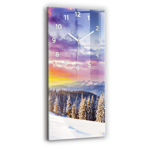 Horloge rectangulaire verticale 'Paysage de montagne d''hiver'