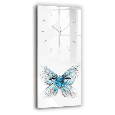 Horloge rectangulaire verticale Visage de papillon
