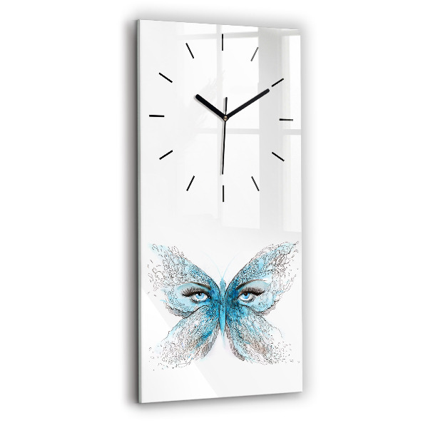 Horloge rectangulaire verticale Visage de papillon