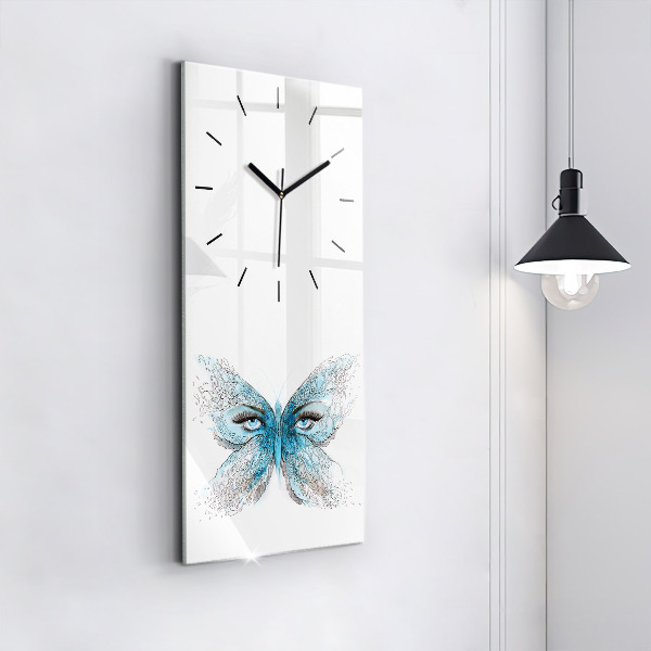 Horloge rectangulaire verticale Visage de papillon