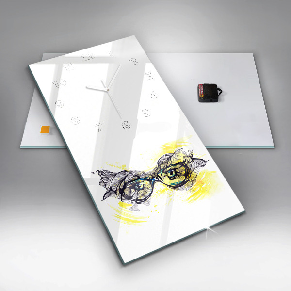 Horloge rectangulaire verticale Yeux avec des lunettes