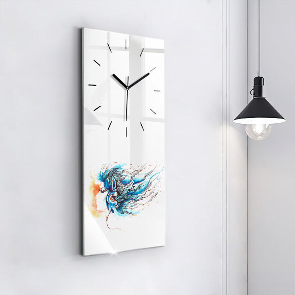 Horloge rectangulaire verticale 'Illustration d''un combiné'