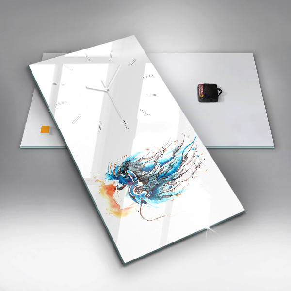 Horloge rectangulaire verticale 'Illustration d''un combiné'