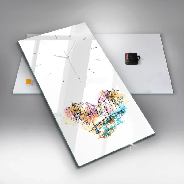 Horloge rectangulaire verticale Architecture peinte