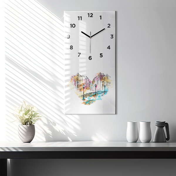 Horloge rectangulaire verticale Architecture peinte