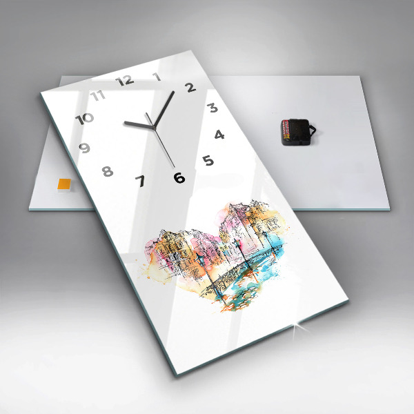 Horloge rectangulaire verticale Architecture peinte