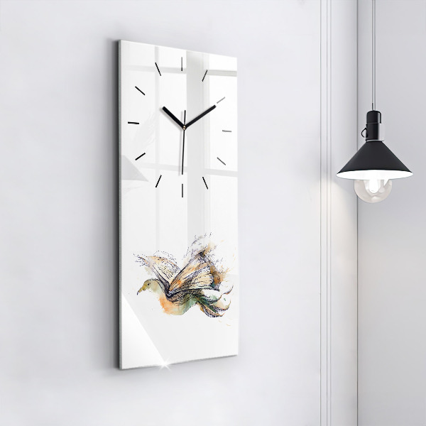 Horloge rectangulaire verticale 'L''oiseau et le livre'
