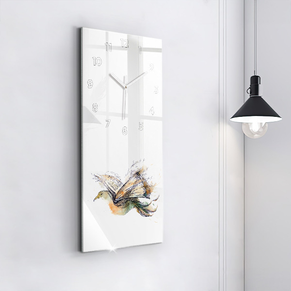 Horloge rectangulaire verticale 'L''oiseau et le livre'