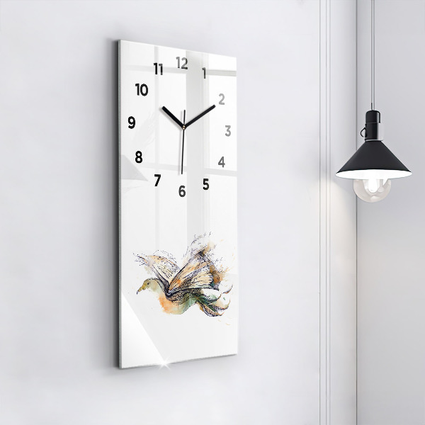 Horloge rectangulaire verticale 'L''oiseau et le livre'