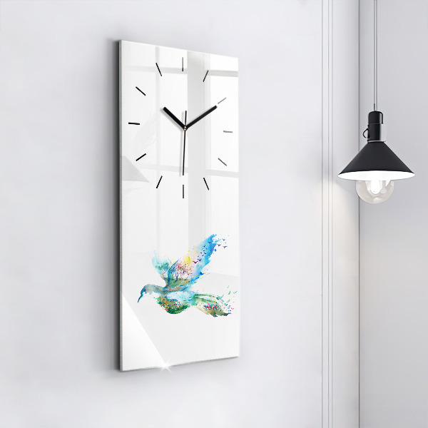 Horloge rectangulaire verticale 'Abstraction d''oiseau et de printemps'