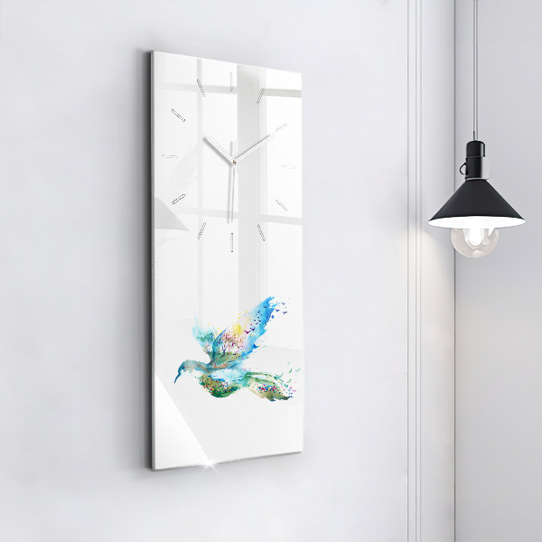 Horloge rectangulaire verticale 'Abstraction d''oiseau et de printemps'