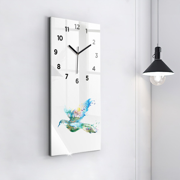 Horloge rectangulaire verticale 'Abstraction d''oiseau et de printemps'