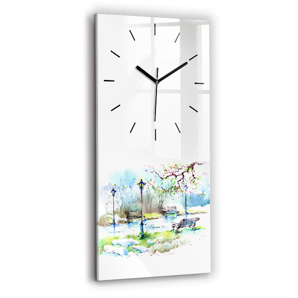 Horloge rectangulaire verticale Printemps pittoresque