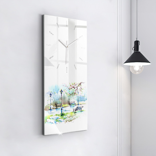 Horloge rectangulaire verticale Printemps pittoresque