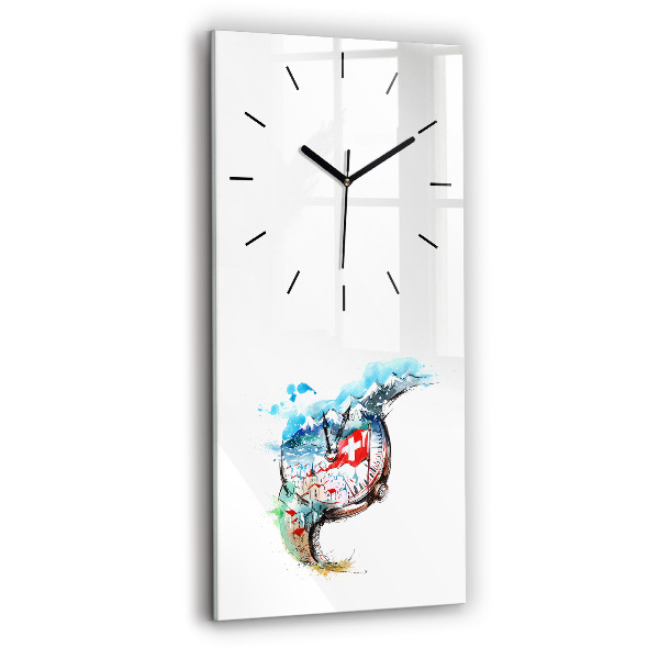 Horloge rectangulaire verticale montre suisse