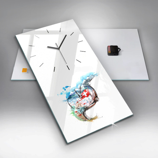 Horloge rectangulaire verticale montre suisse