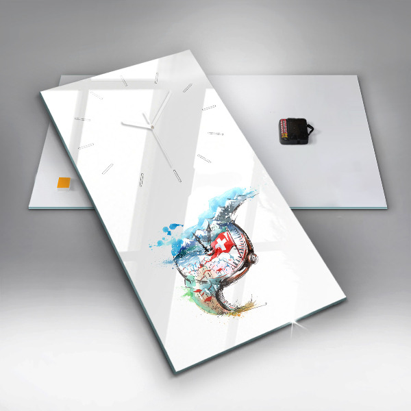 Horloge rectangulaire verticale montre suisse