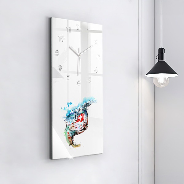 Horloge rectangulaire verticale montre suisse