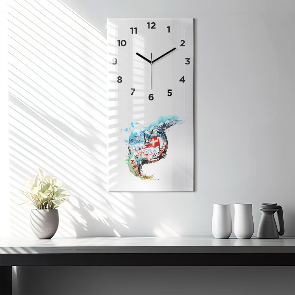 Horloge rectangulaire verticale montre suisse