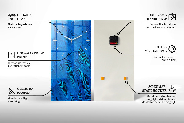 Horloge rectangulaire verticale 'Paysage d''élans et de montagnes'