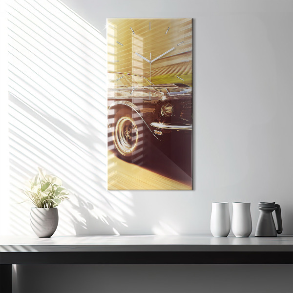 Horloge rectangulaire verticale Vieille voiture classique