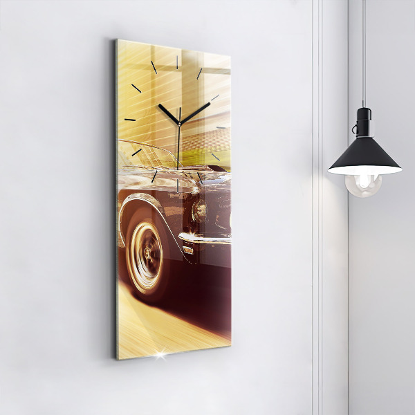 Horloge rectangulaire verticale Vieille voiture classique