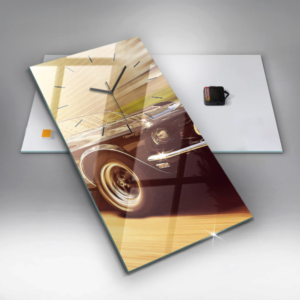 Horloge rectangulaire verticale Vieille voiture classique