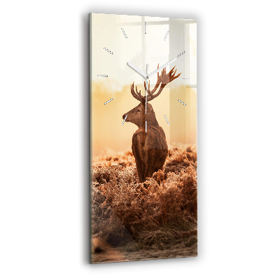 Horloge rectangulaire verticale Cerf au lever du soleil