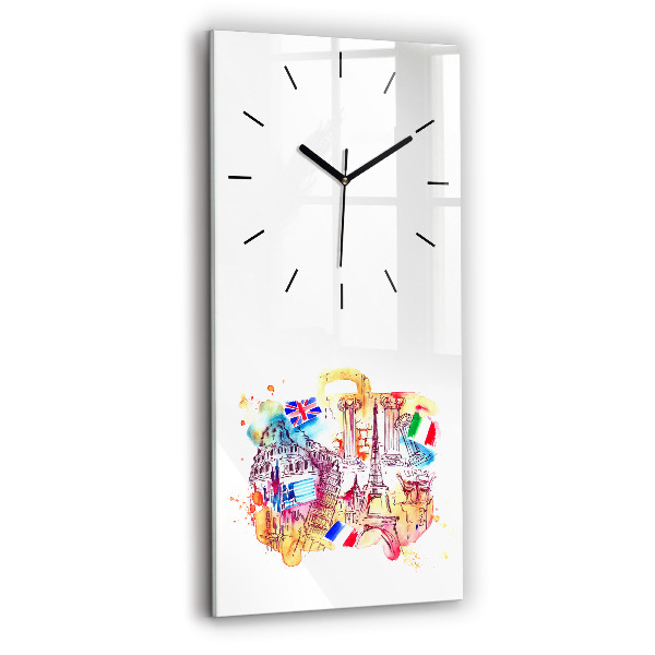 Horloge rectangulaire verticale Pays attractifs dans le monde