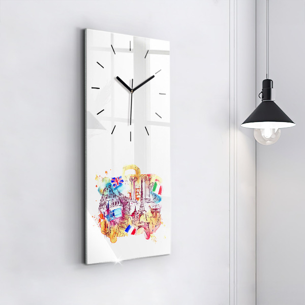 Horloge rectangulaire verticale Pays attractifs dans le monde
