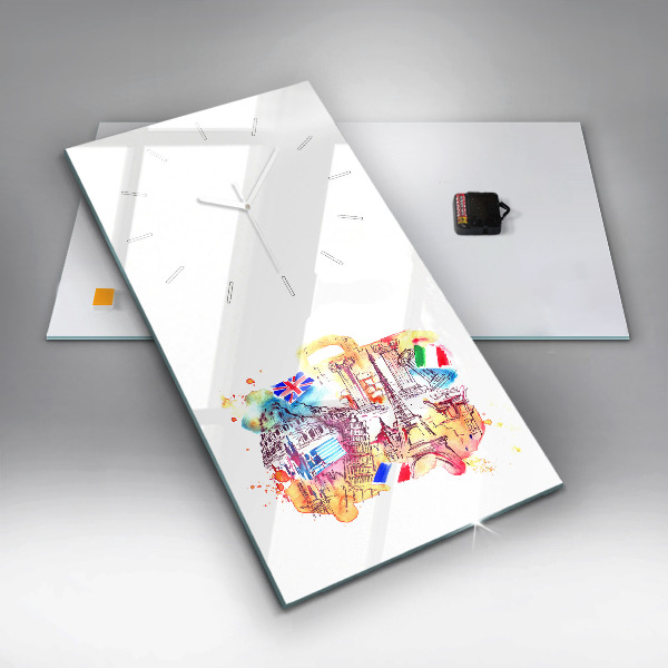 Horloge rectangulaire verticale Pays attractifs dans le monde