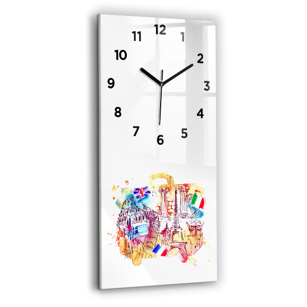 Horloge rectangulaire verticale Pays attractifs dans le monde