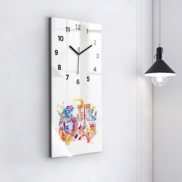 Horloge rectangulaire verticale Pays attractifs dans le monde