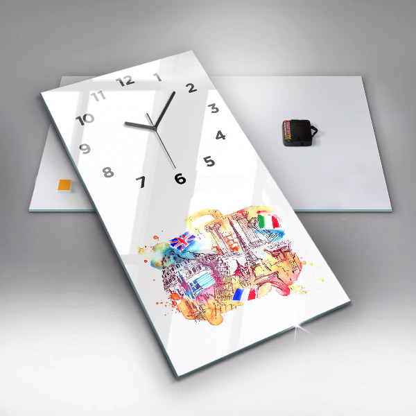 Horloge rectangulaire verticale Pays attractifs dans le monde