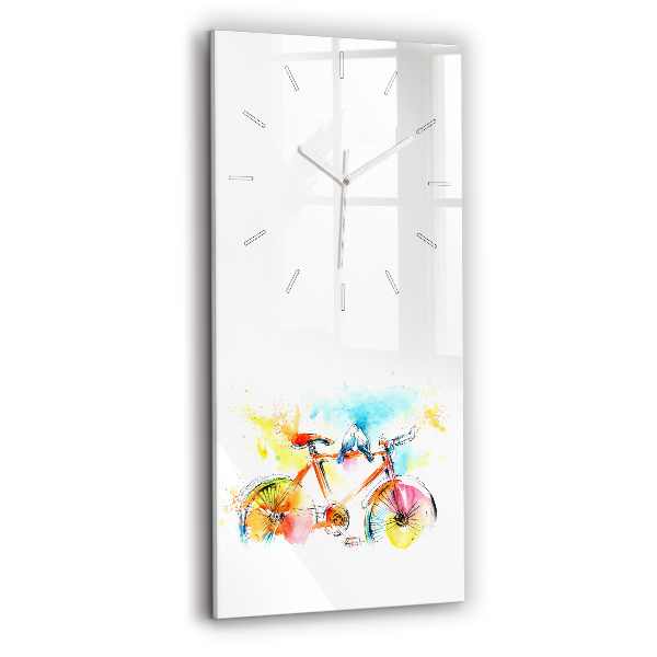 Horloge rectangulaire verticale Vélo peint